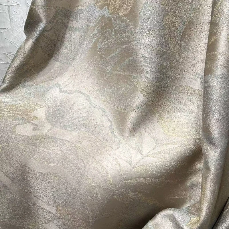 New Jacquard Champagne Blue Luster Thickened Curtains for Living Room Bedroom French Window Villa Customized Products