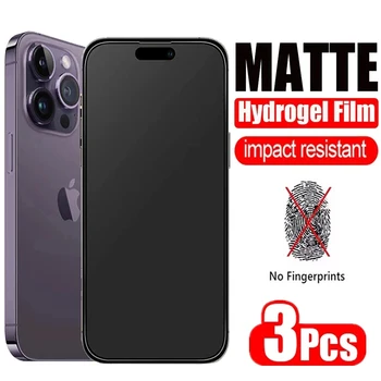 IPhone 14 için 3 adet mat hidrojel Film 11 12 13 Pro Max Mini ekran koruyucu IPhone XS MAX X XR 6 6S 7 8 artı SE değil cam