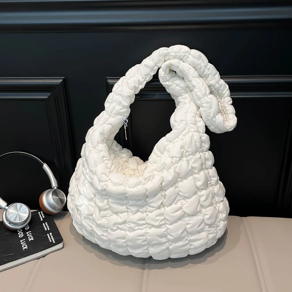 

Winter Pleated Crossbody Bag Women's New Soft Fluffy Large Capacity All-Match Messenger Bags Versatile Commute Shoulder Packs