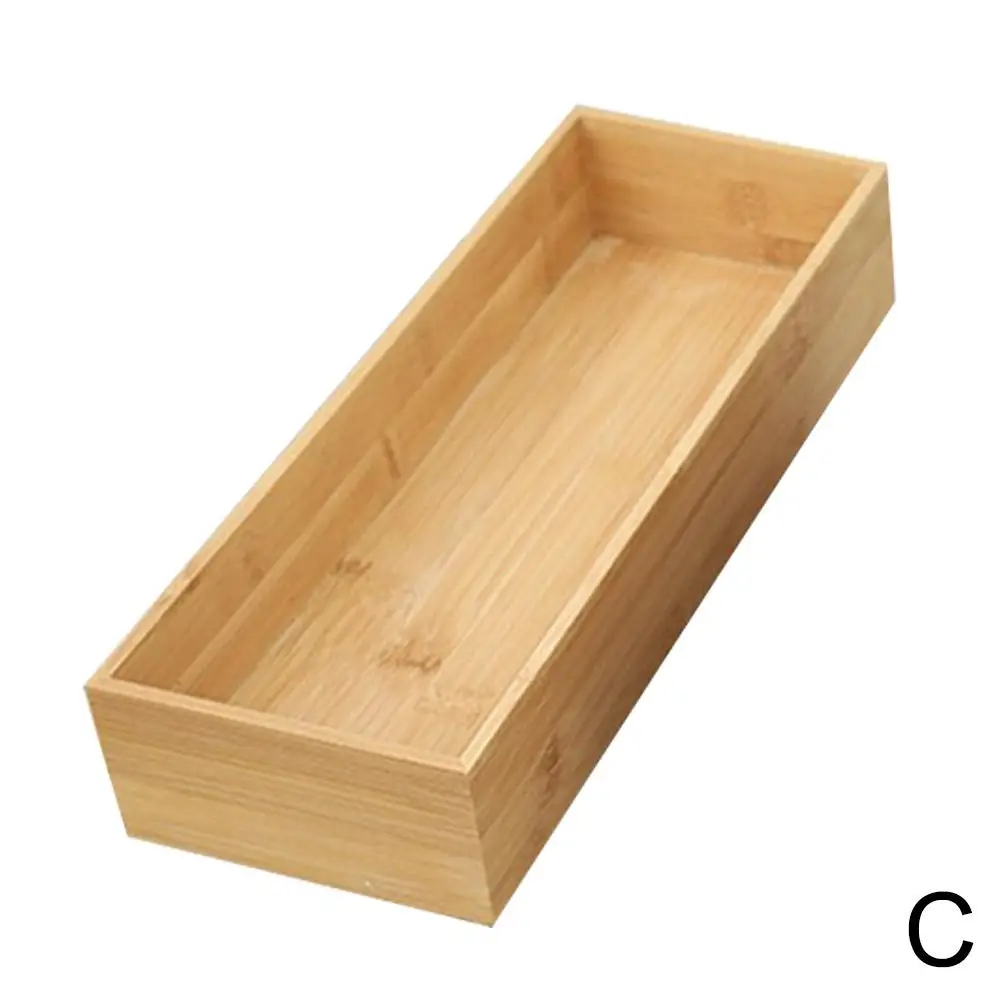 Uncovered Storage Wooden Box For Household Sundries Desktop Cosmetics Multifunctional Bamboo Storage Wooden Box N8W2