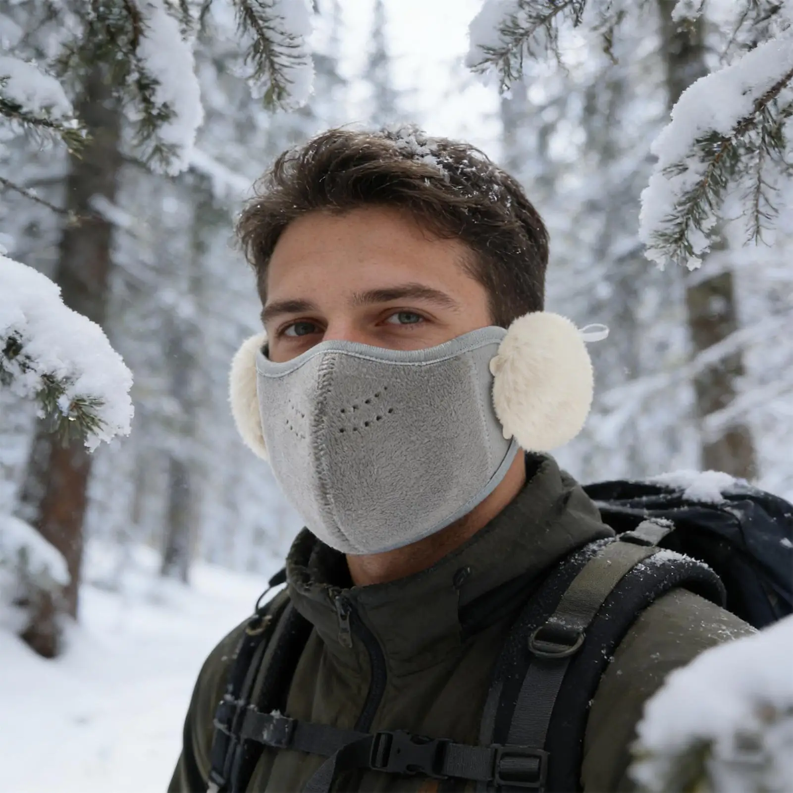 Winter Mouth Cover Warm Thermal Shield With Ear Flap Face Cover For Sports Hiking Commuting Cycling Women Winter Outdoor Skiing