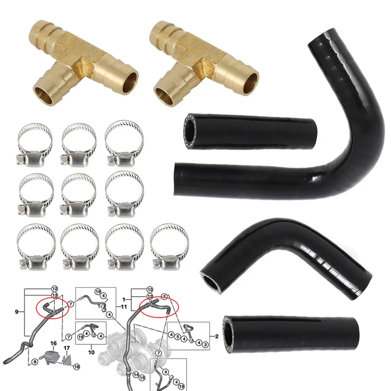 

Upgrade Turbo Coolant Line Repair silicone Hose Pipe Kit For BMW X5 X6 X5M X6M E70 E71 S63 the turbocharger coolant lines