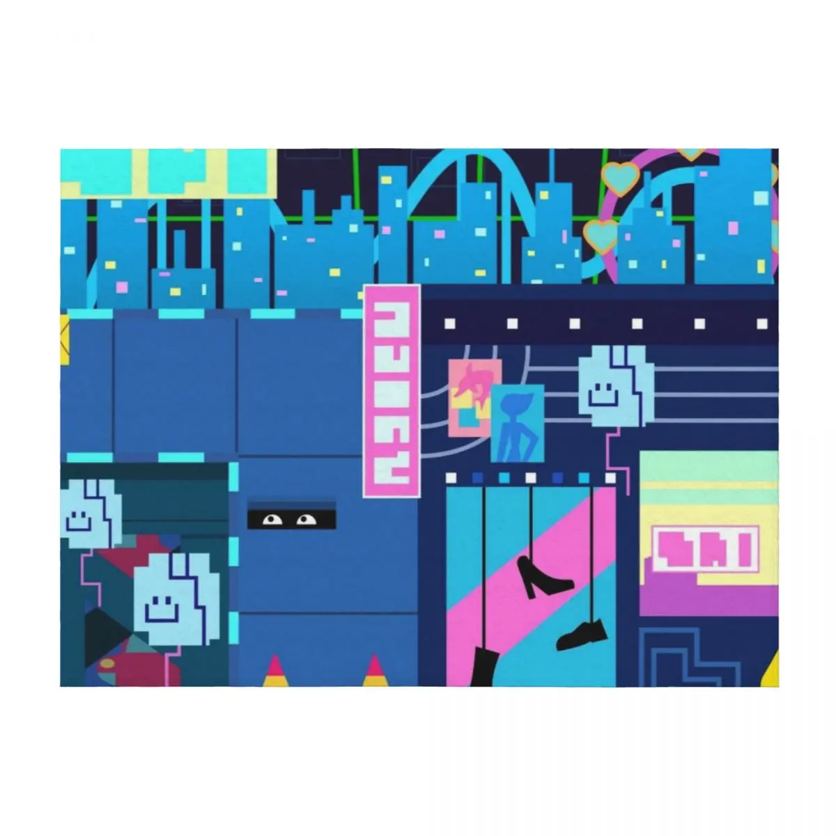 

Deltarune City art Throw Blanket Camping heavy to sleep Sofas Bed Blankets
