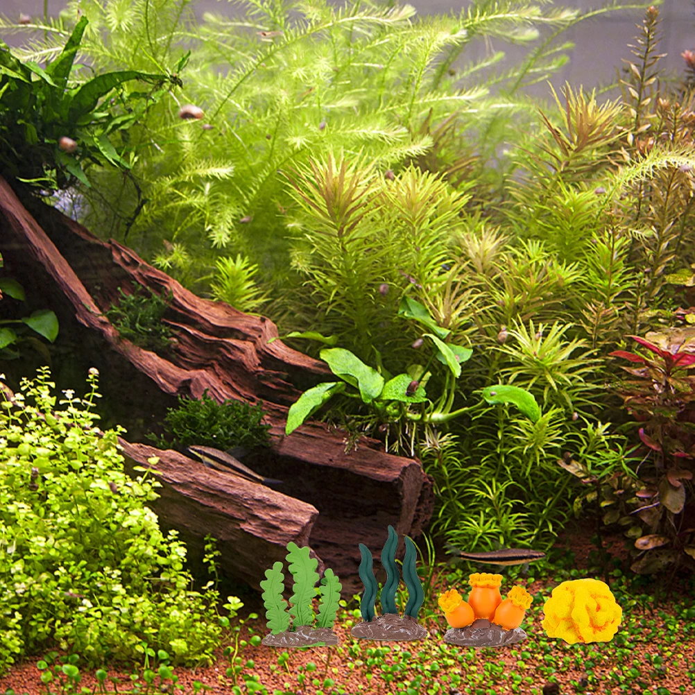 

8Pcs Small Resin Coral Reef Aquarium Decoration Artificial Coral Ornament Fish Tank Decoration Fish Tank Decorations