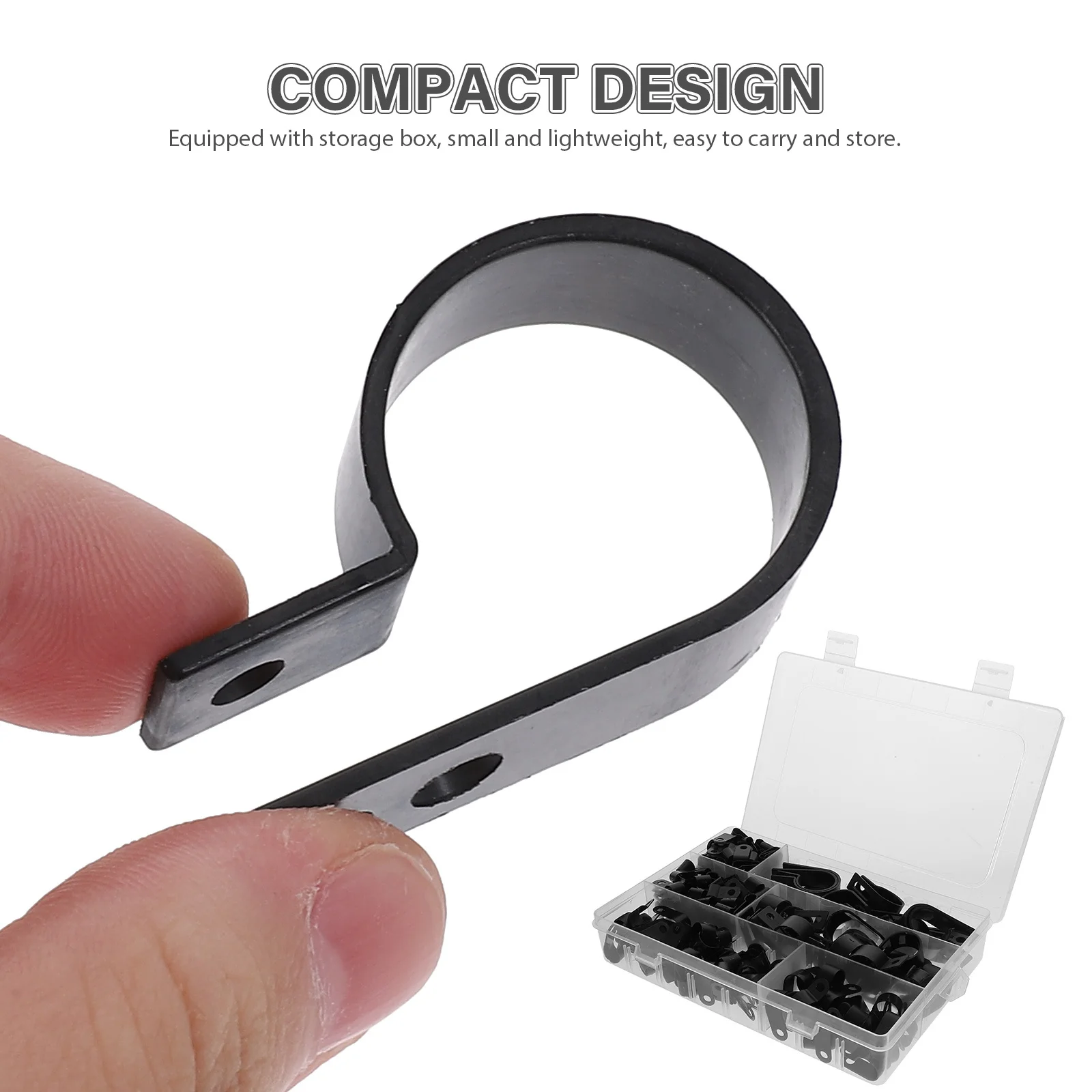 

200Pcs Nylon Cable Clamps Black Wire Clips Fasteners for Wiring Harness Automotive Wire Clips Assortment Cable Clamps 1/2