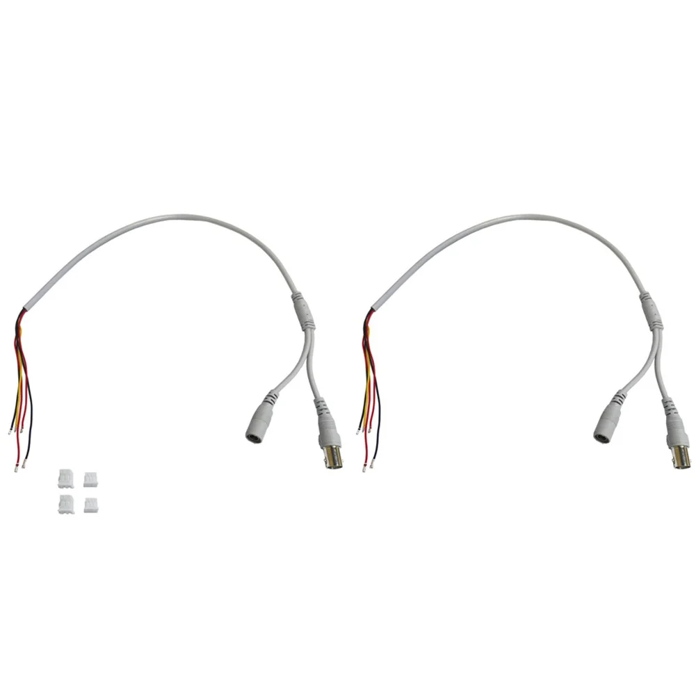 2PCS 60cm Power Video Cable For BNC DC Connector To Stripped Wire For Camera Video Surveillance Accessories