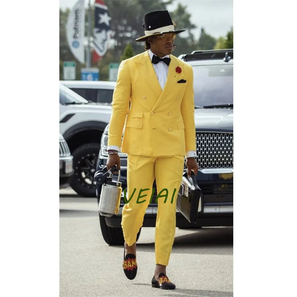 

CustomizedGreen Blazer Suits for Men Long Jacket Pants 2 Piece Single Breasted Double Breasted Peaked Lapel Elegant Formal Hombr