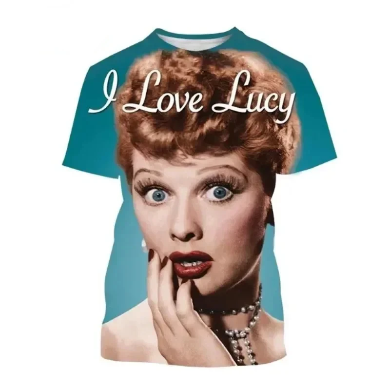 Comedian I Love Lucy 3D Printed T-Shirt Men's Hip Hop Harajuku Street Casual Sports Round Neck Short Sleeve Tops