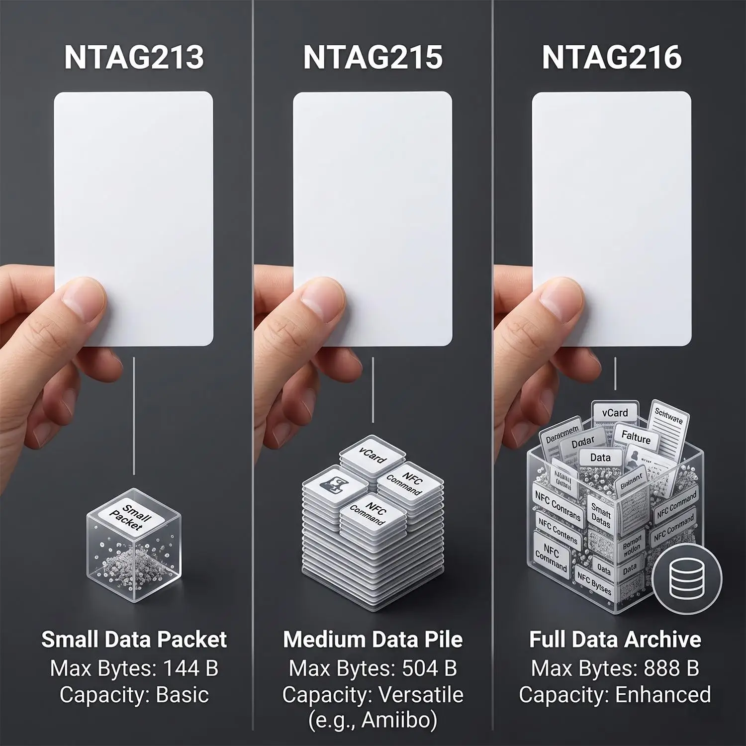 Blank NFC Cards 213/215/216 Chip Business Cards Rewritable NFC Tags For All NFC-Enabled Devices Smartphones Universal