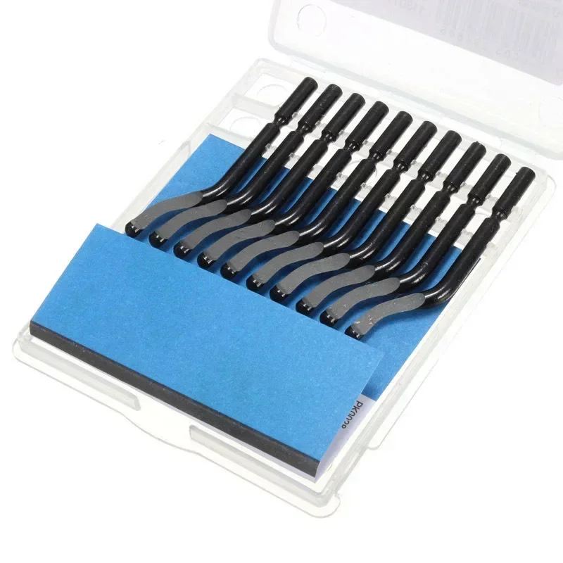 NB1100 Burr Handle Metal Repair Deburring Tool Kit With 10 BS1010 Degrees Rotated Blades Deburrer Hand Tool For Plastic