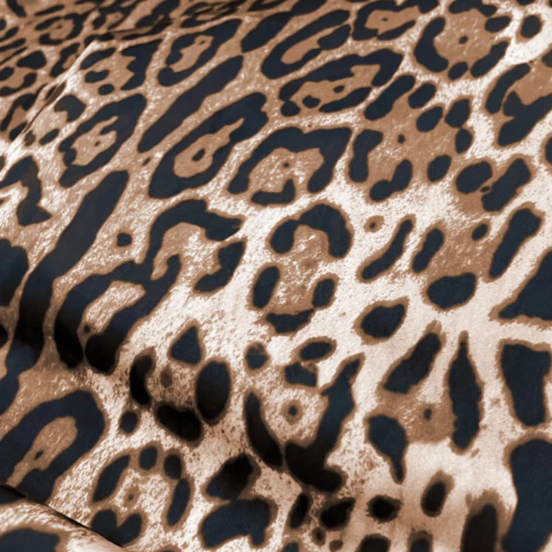 Leopard Printed Poplin Pure Cotton Fabric Brand Fashion Design Soft Polyester Satin Cloth for Dress Diy Sewing Material