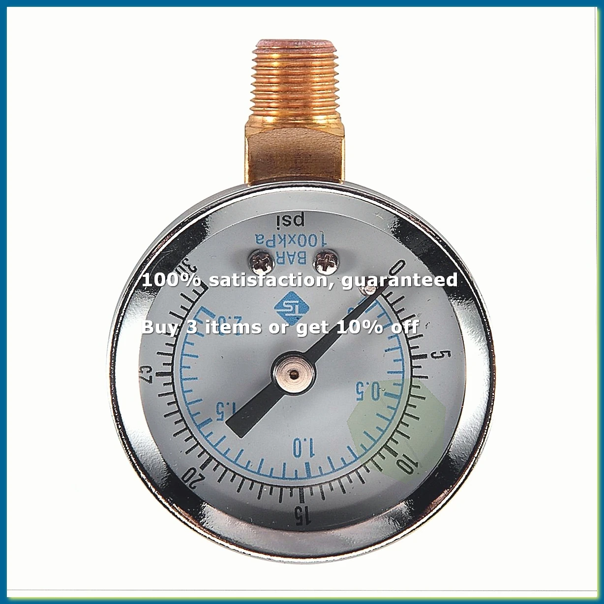 Pressure Gauge - 0 - 30 psi 0 - 2 bar Mini Dial gauge compressor meters hydraulic pressure gauge Gage double scale Black-A49I