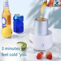 Mini refrigerador eléctrico instantáneo USB portátil, taza de enfriamiento rápido para bebidas, alimentos, cerveza, vino, bebidas, coche, hogar, fruta, 미장장고