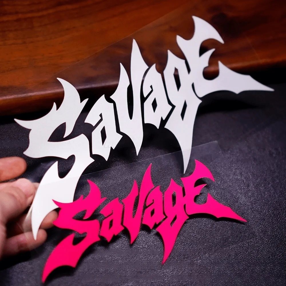 1pc 2D Flat Savage Gothic Letter Vinyl Sticker, Waterproof Reflective Decal for Car Door Truck Motorcycle SUV Window Decor