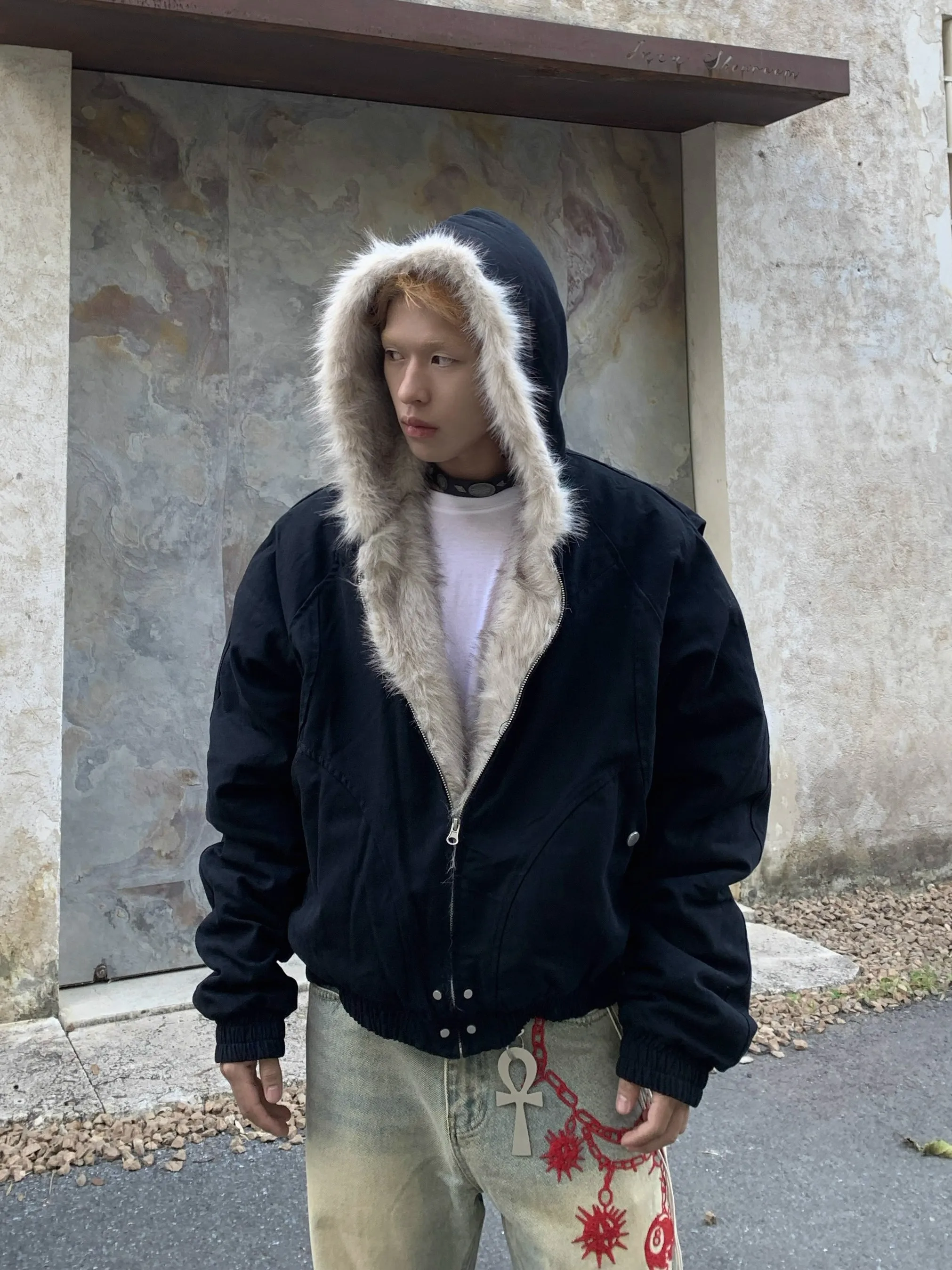 

Утепленная мужская зимняя куртка из канваса и хлопка с капюшоном в американском стиле, повседневная, свободного кроя, на молнии