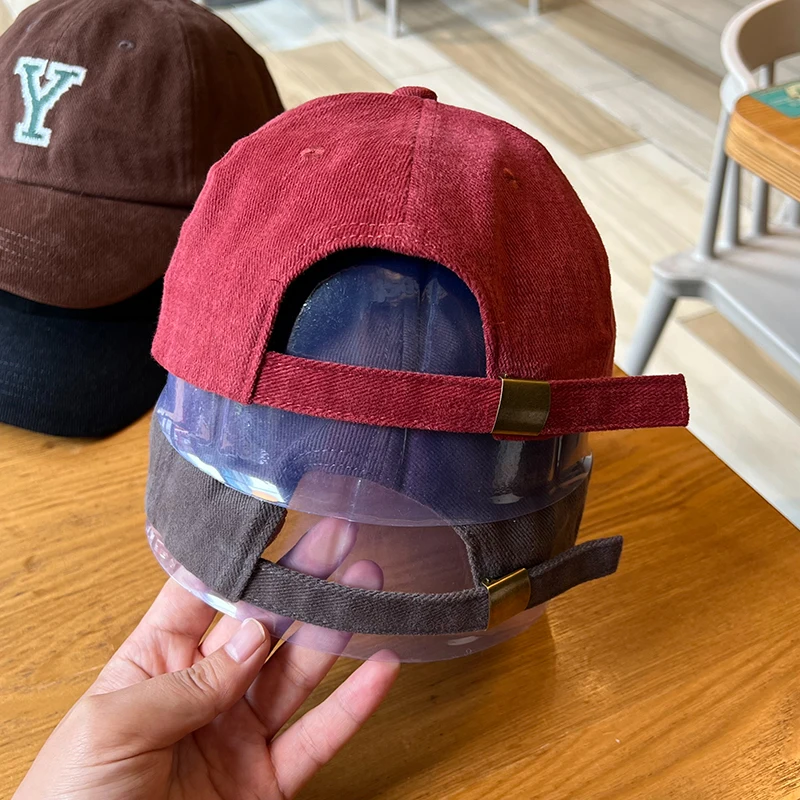 Wide Brim Baseball Cap Female plus-Sized Deepening Soft Peaked Cap Male Y Brown with Letters Hat