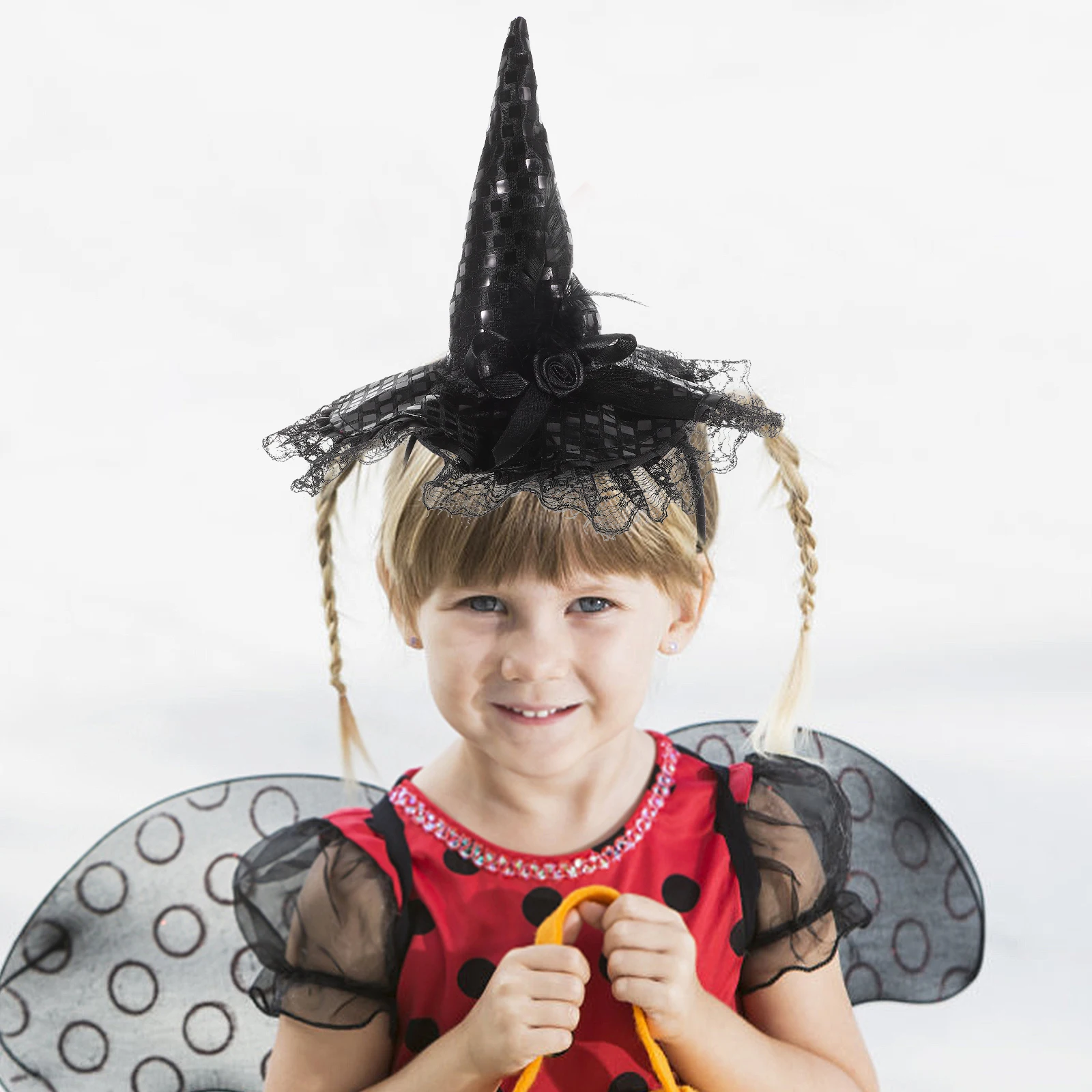 

Witch Hat Headband Kids Halloween Child Size Hats Witches Woman Purple Party Accessories Costumes