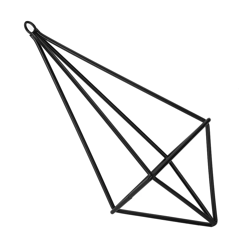 4PCS Iron Hanging Air Plant Holder Geometric Design Black Metal Tillandsia Planters Versatile Placement Decorative