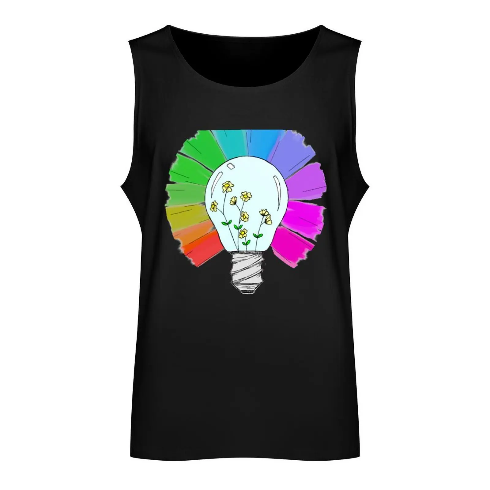 rainbow bulbs Tank Top Men's clothes luxury style T-shirt man