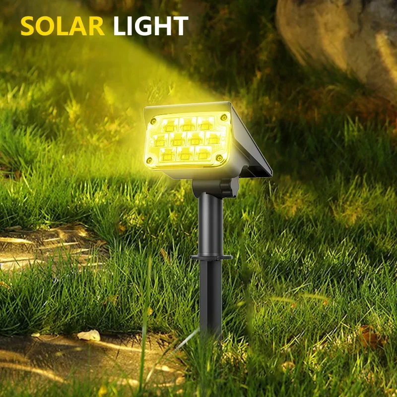 Imagem -03 - Rgb Led Solar Powered Lawn Light Paisagem ao ar Livre Impermeável Garden Villa Courtyard Floor Lamp Wall Light Decoração Tools