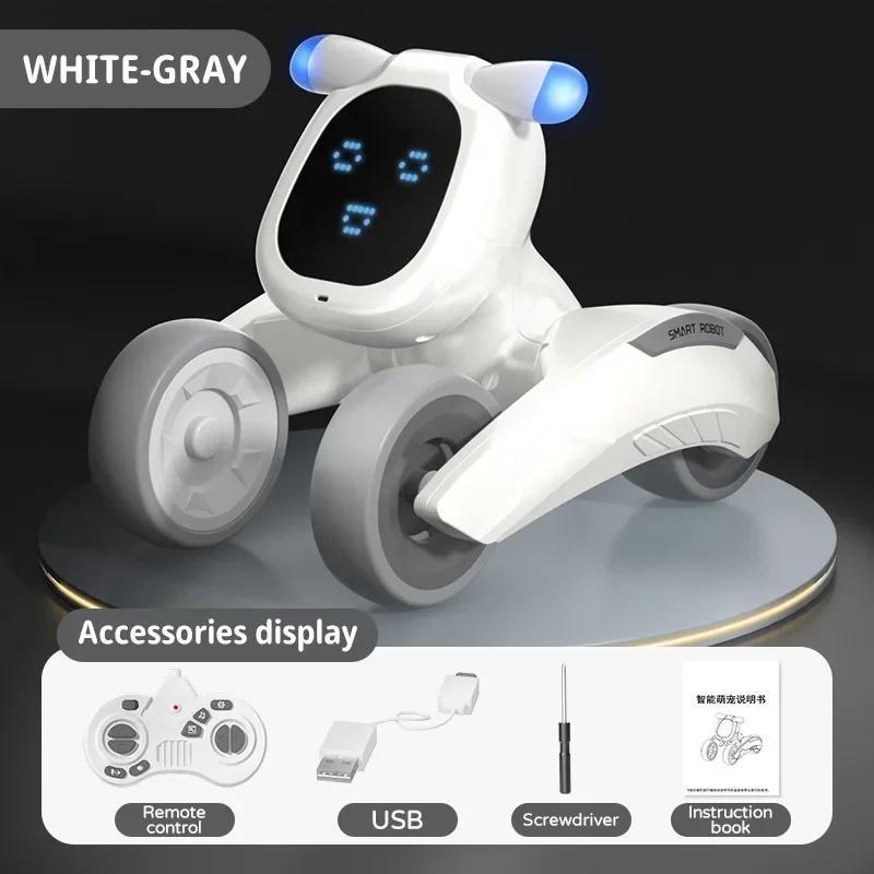 JJRC R28 RC Robot lindo Conversación de voz mascotas electrónicas juguete para niños educación temprana perros robóticos interactivos para padres e hijos