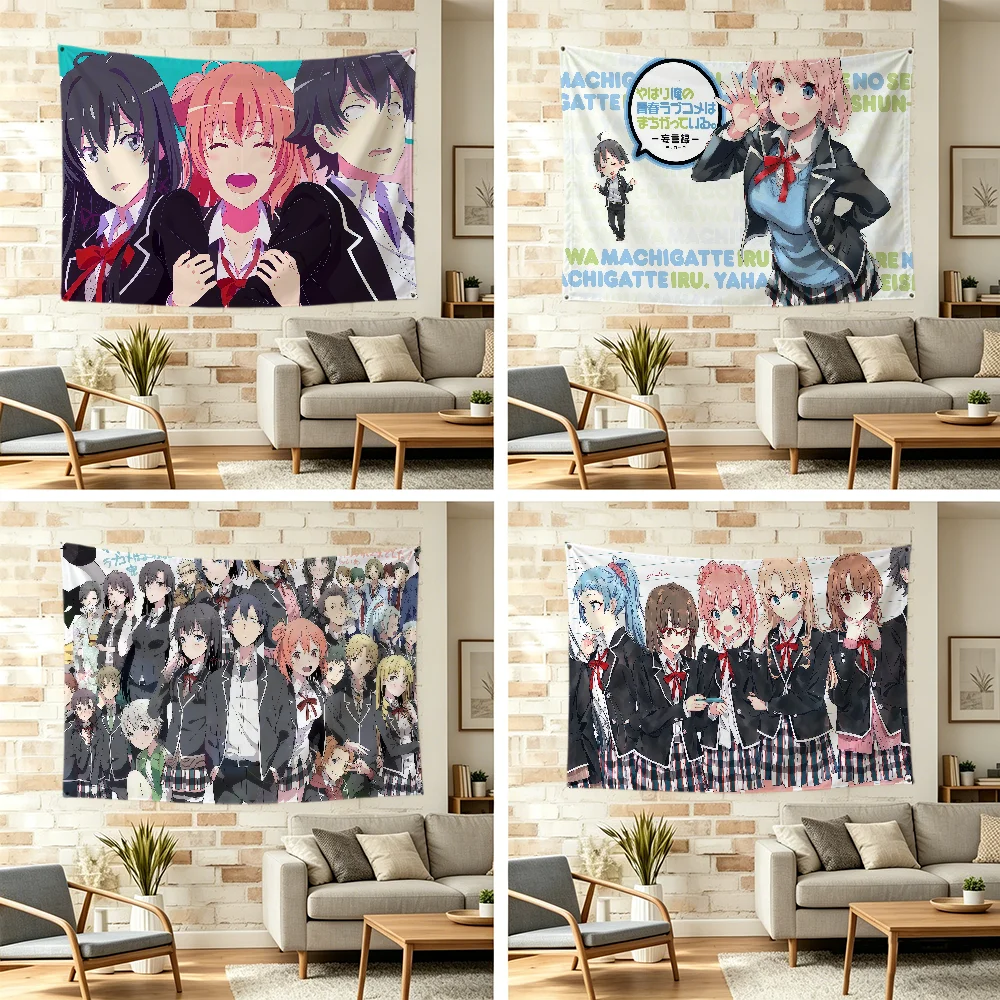 Oregairu Cute Flag Durable Outdoor Indoor Patio Festive Decoration Classic Design Pole Wall Room Banner