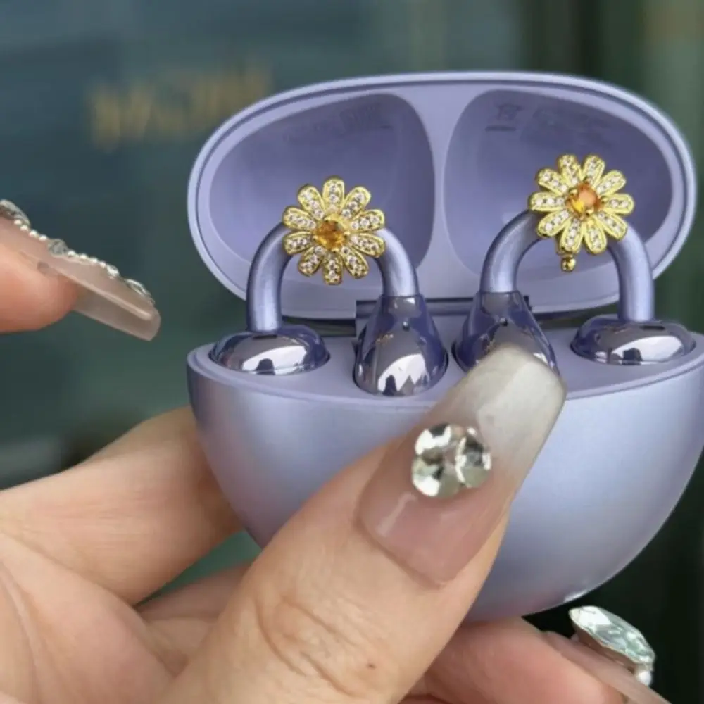 Hebilla de diámetro para auriculares DIY, Clip decorativo para auriculares de circón extraíble, patrón de mariposa, accesorios para auriculares fáciles de instalar