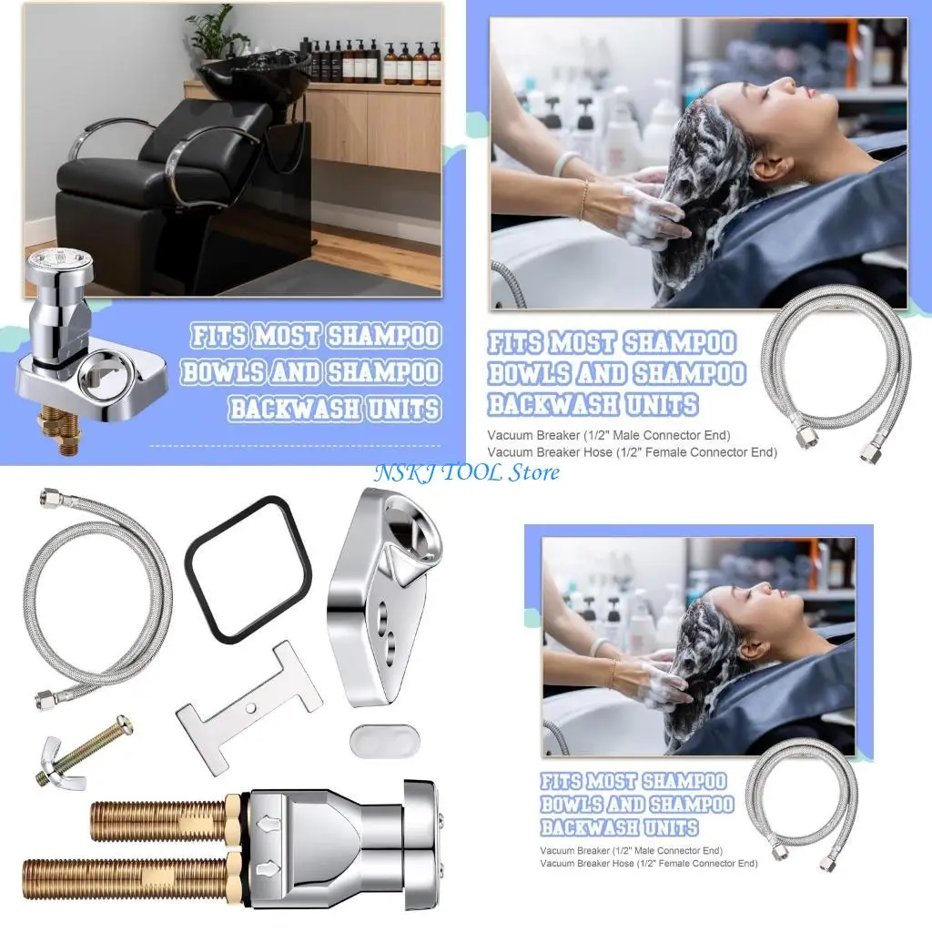 

L8RC Professional Shampoo Bowl Vacuum Breaker Hair Salon Sink Faucet Hose Water Shampoo Bed Accessories Enduring