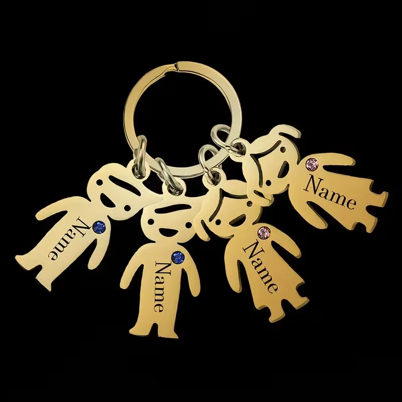Personalized Birthstone Keychain, Customizable Gift