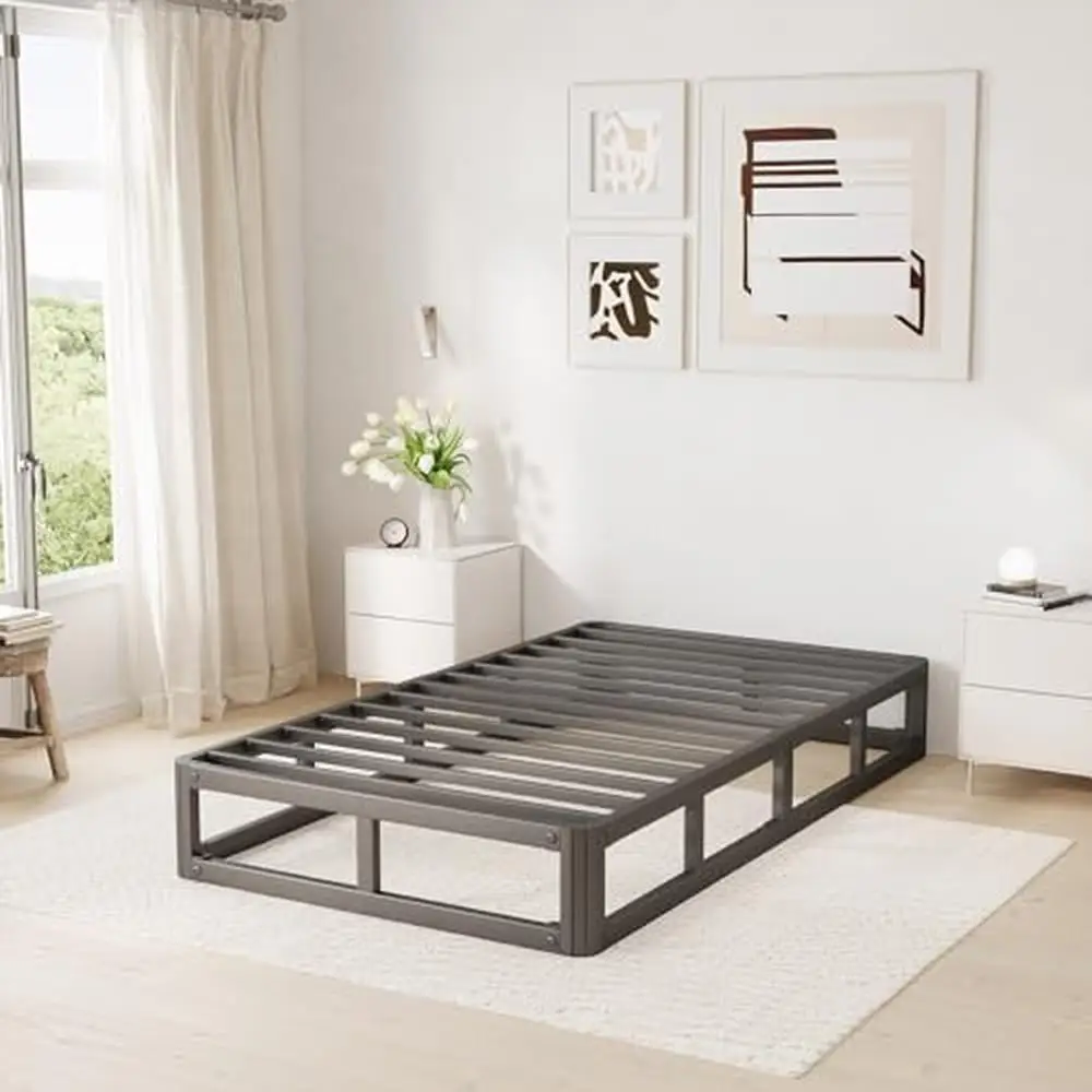 Metal Twin XL Bed Frame Sturdy Easy Assembly Noise-Free No Box Spring Needed Durable Support Comfortable Sleep 7