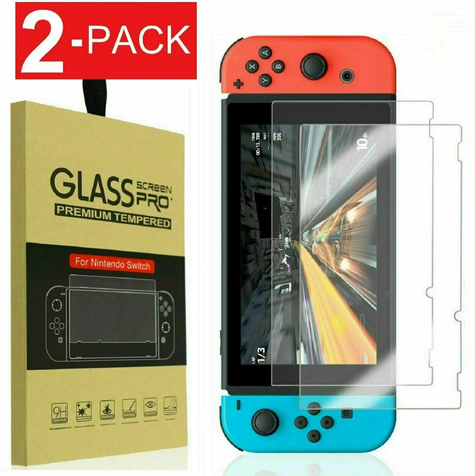 Premium Tempered Glass Screen Protector Film For Nintendo Switch Premium Tempered Ultra Clear Glass Screen Protector (2 Pack)