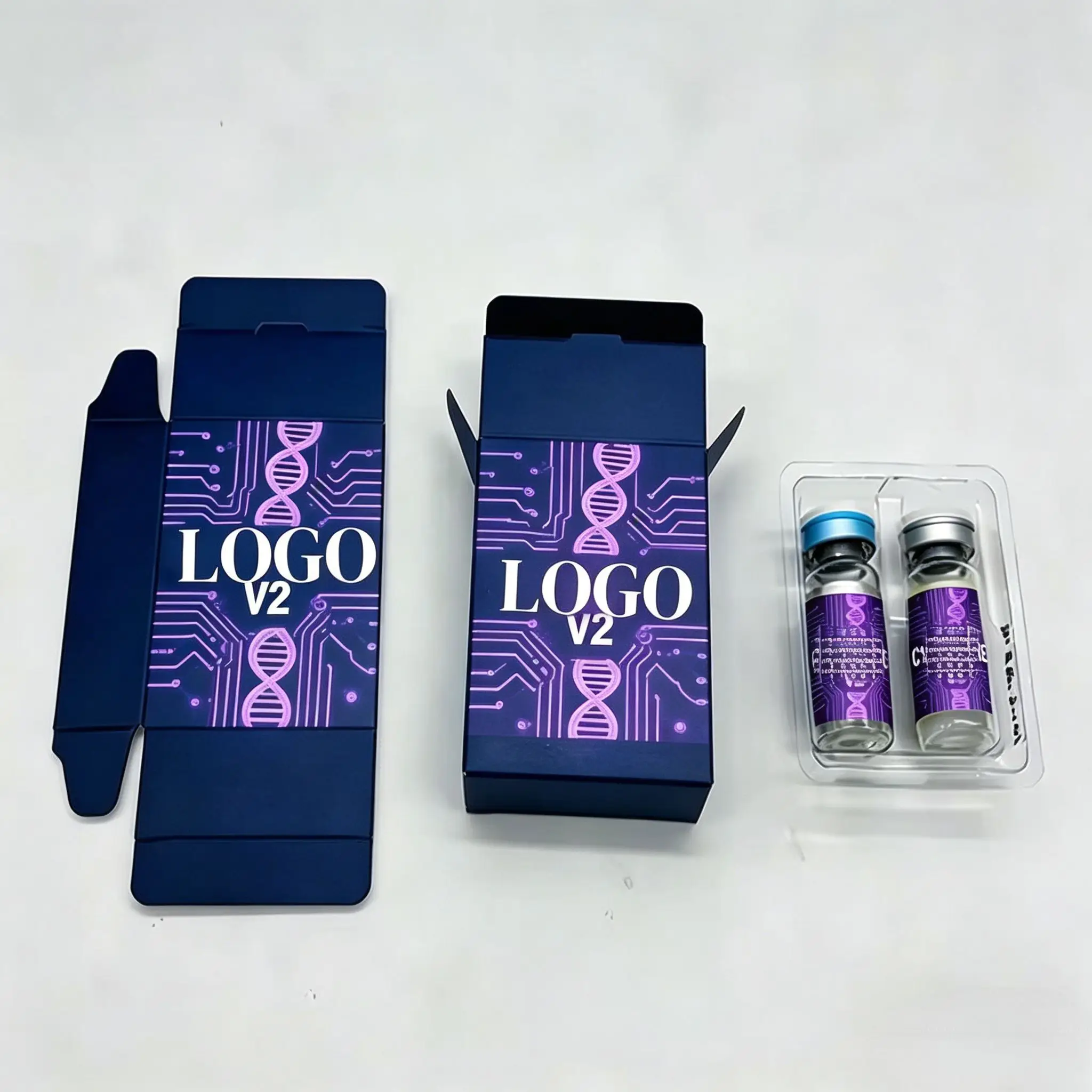 Custom Produced Peptide Powder Bottle Labels & Custom Packaging Boxes for 3ml-10ml Health Beauty Vials view 4