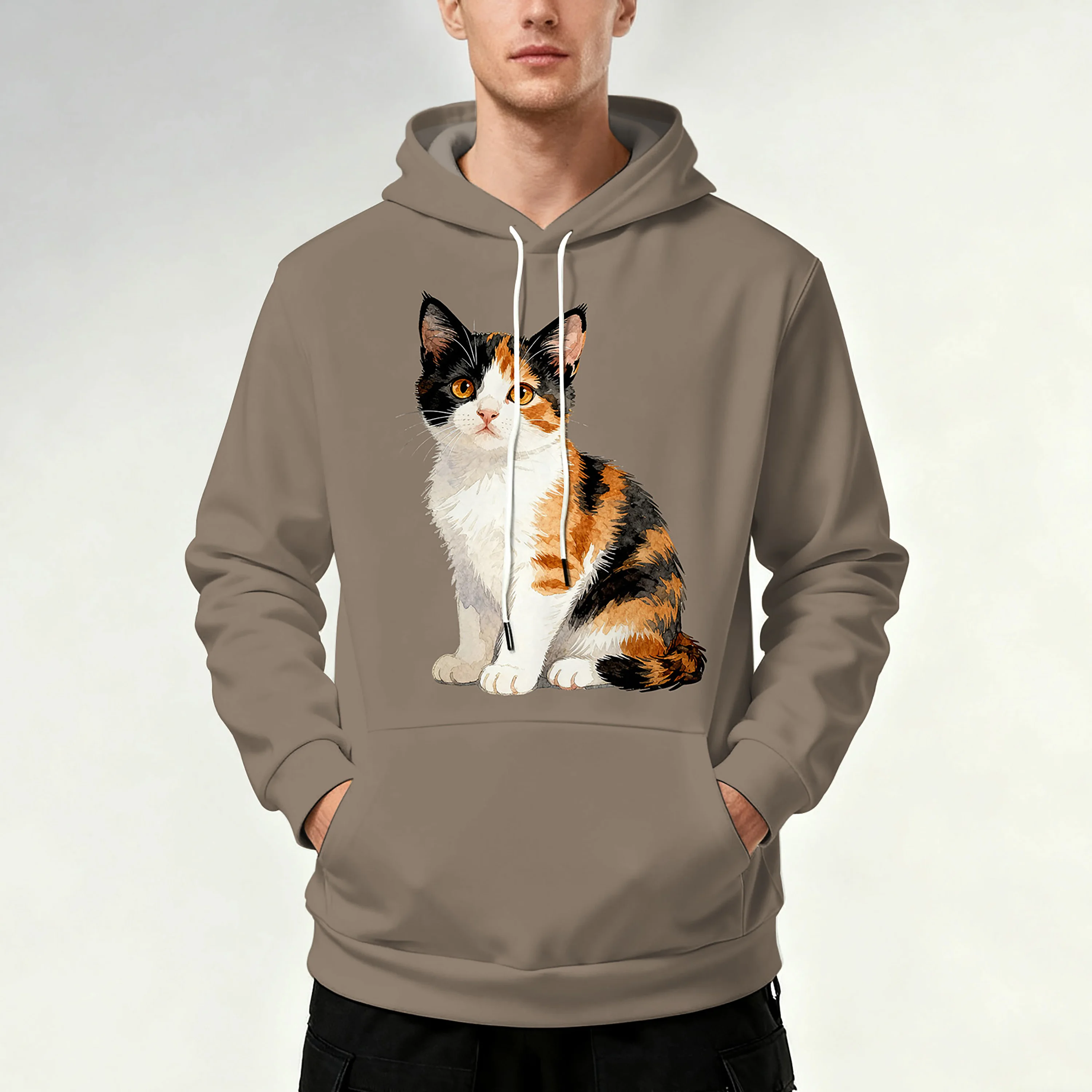 

Мужская повседневная толстовка с капюшоном неправильной формы с принтом, осенние и зимние популярные вещи, простые и модные в ношении, топ из одного предмета.