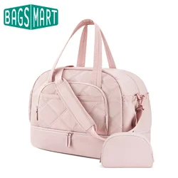 BAGSMART Travel Bag Large Capacity Luggage Storage Bags with Shoe Compartment Personalized Weekender Overnight Carry on Organize