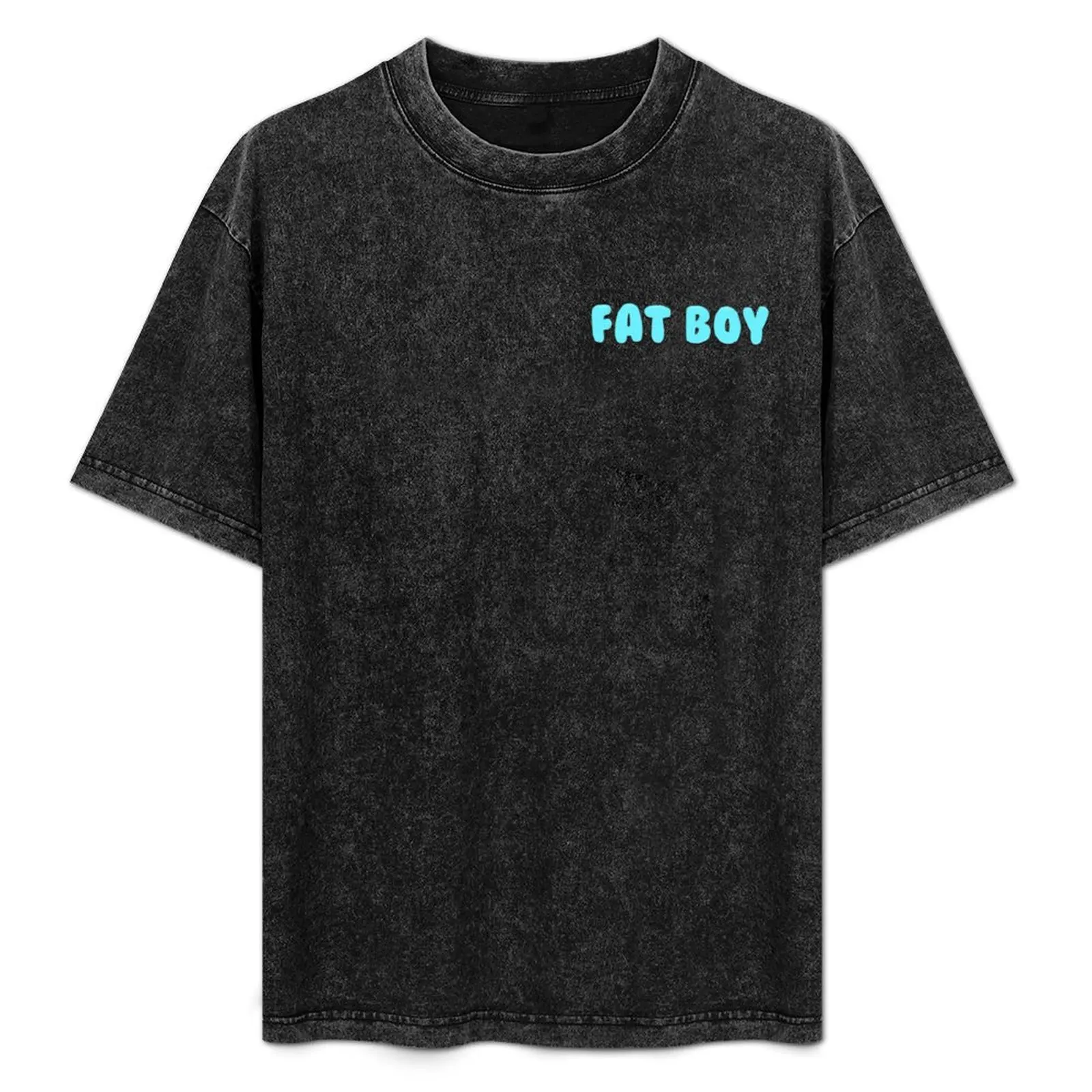 Fat Boy Text Blue T-Shirt gifts for boyfriend hippie clothes oversized graphic tee plus size men clothing