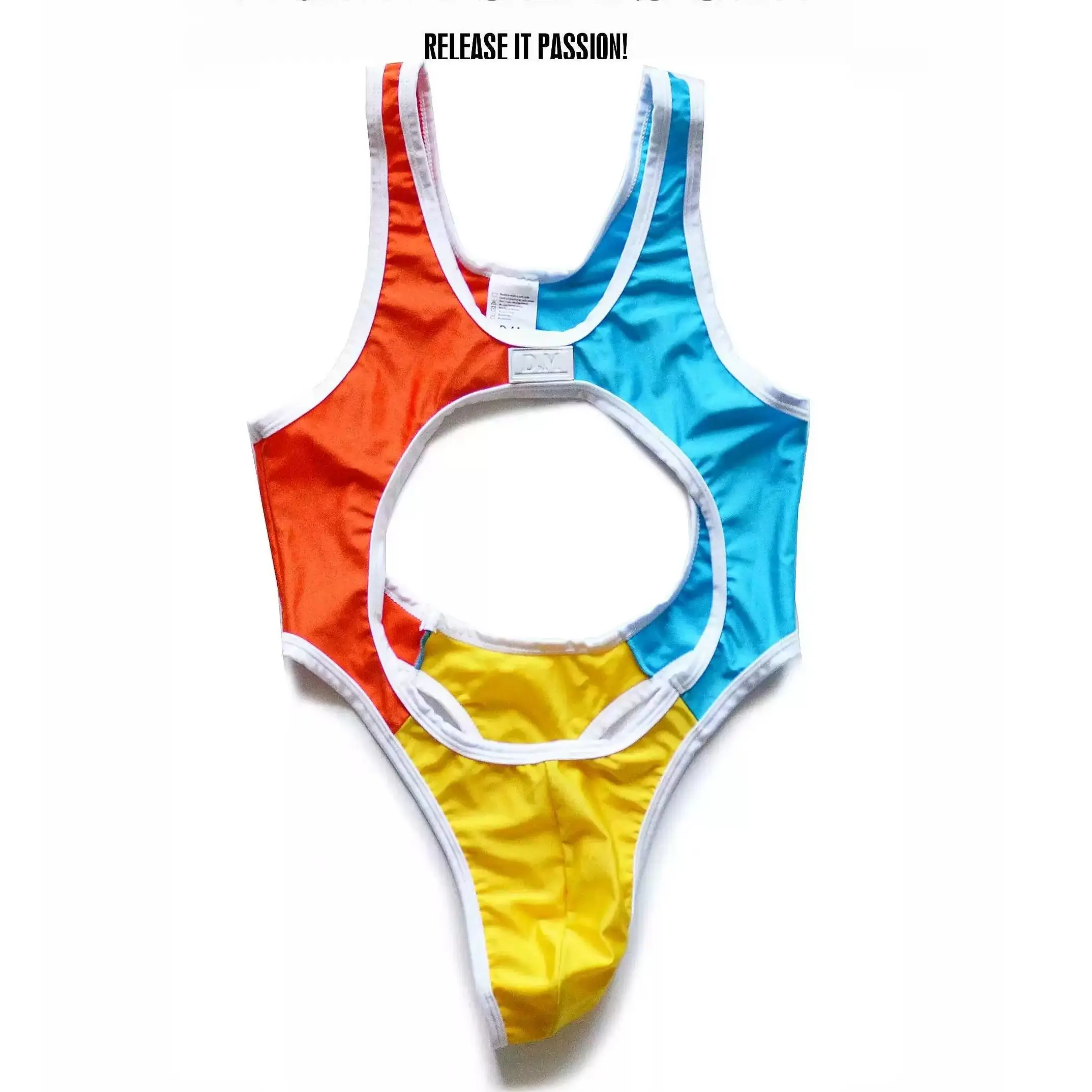 men's underwear Low waist breathable Colorful  jumpsuit Boxer shorts letters flat corner solid color summer body shaping