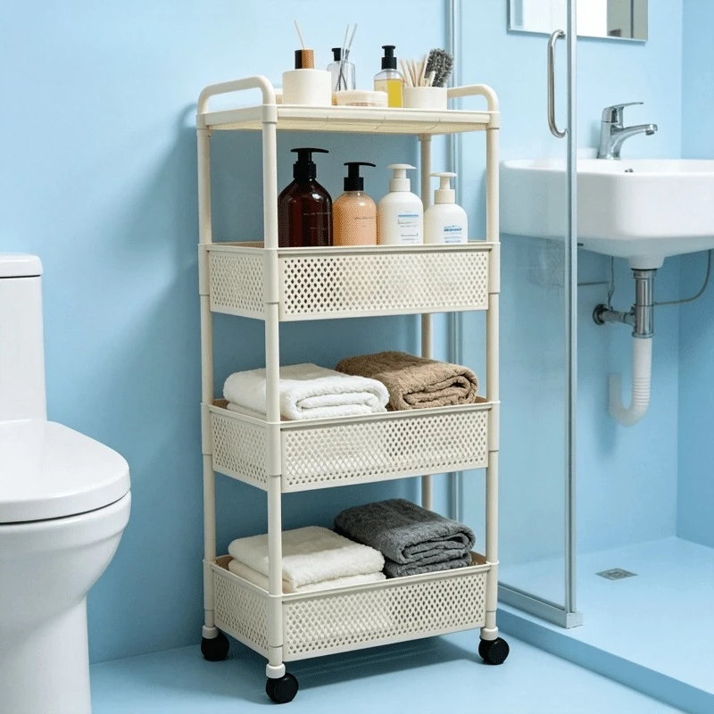 Kitchen gap storage rack floor-standing ultra-narrow gap storage cabinet multi-layer refrigerator side pull-out cabinet trolley