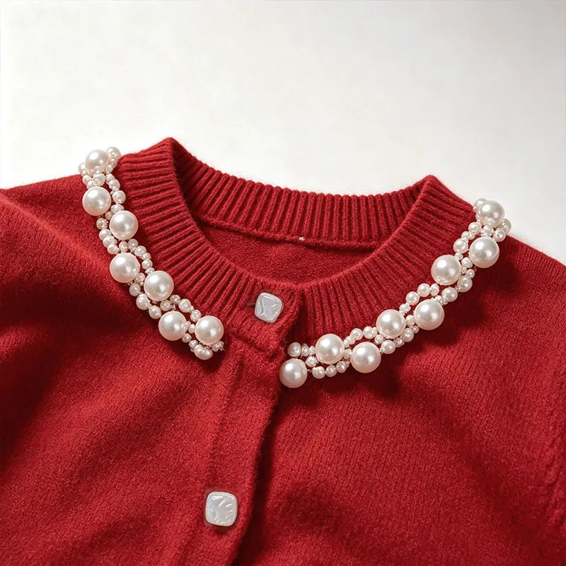 Neues Winteroutfit für Mädchen: modische Strickjacke im koreanischen Stil. – Detail 2