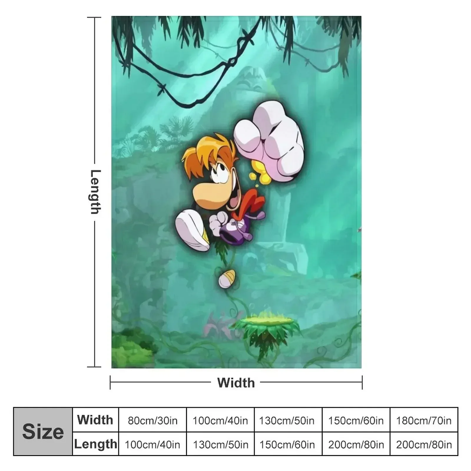 Rayman Jumping Background Throw Blanket couch cozy soft plush fuzzy picnic outdoor blanket
