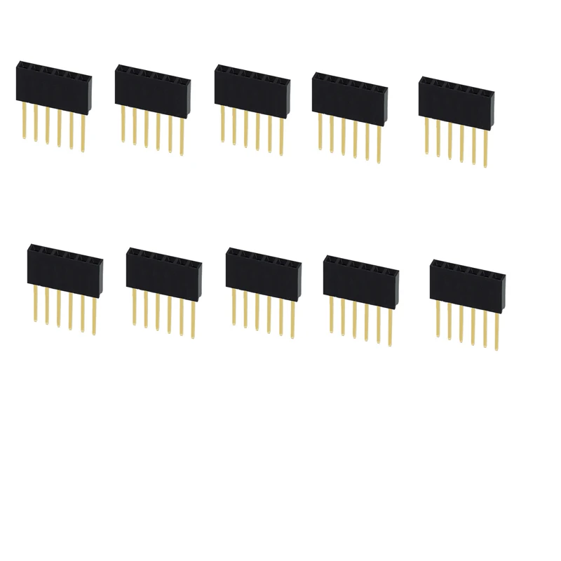 10 Stück 2,54mm Rastermaß Gerade Stiftleiste Steckverbinder 1x6/1x8/1x10/1x15/1x20/1x40 2x6/2x8/2x10/2x20 Einreihig/Zweireihig PC