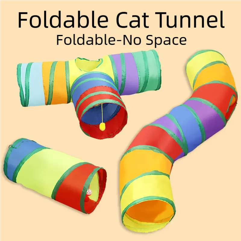 Tubo de túnel para gatos, túnel para gatitos, juguetes para mascotas para gatos aburridos, juguete interactivo con agujeros para gatos de interior, ejercicio divertido, Reduce la ansiedad duradero