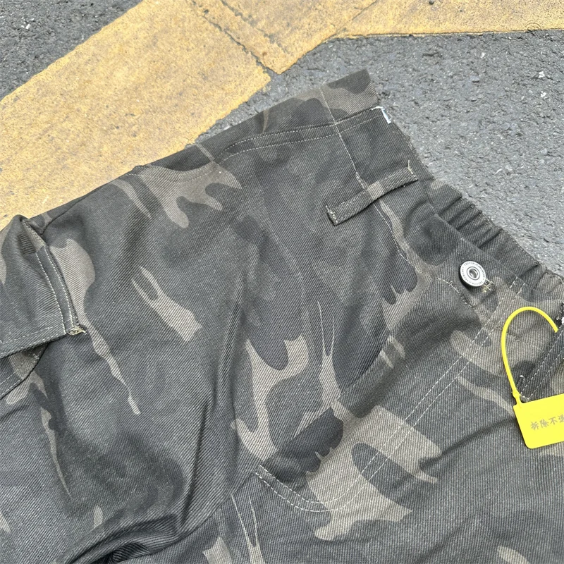 High Quality Brand Mens Womens Camouflage Workwear Straight Pleated Multi-Pockets Design Casual Pants