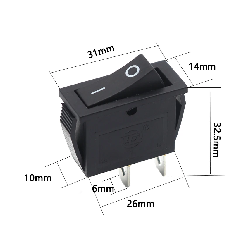 【5-1PCS】KCD3 Rocker Switch 15A 250V/20A 125VAC 2Pins SPDT ON-OFF 2 Position Black Boat Power Switch
