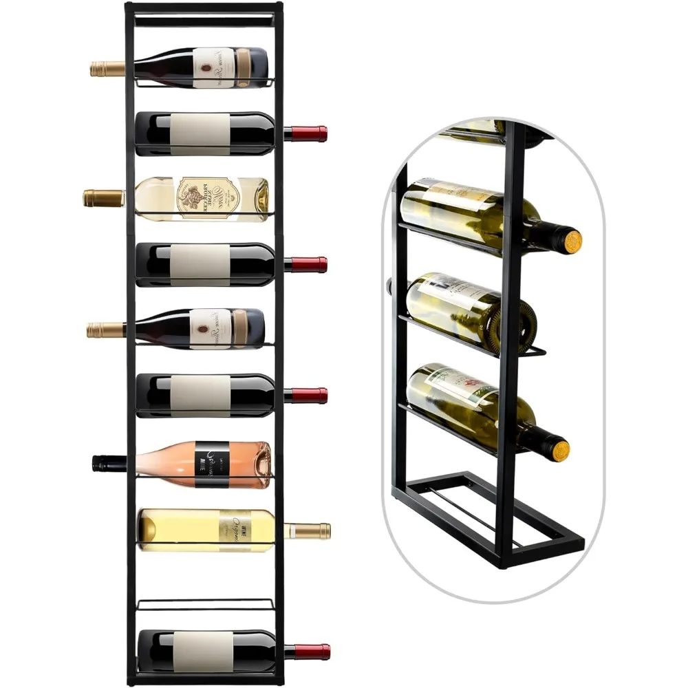 

Metal Wall-Mounted Wine Rack - 10-Bottle Hanging Storage Organizer