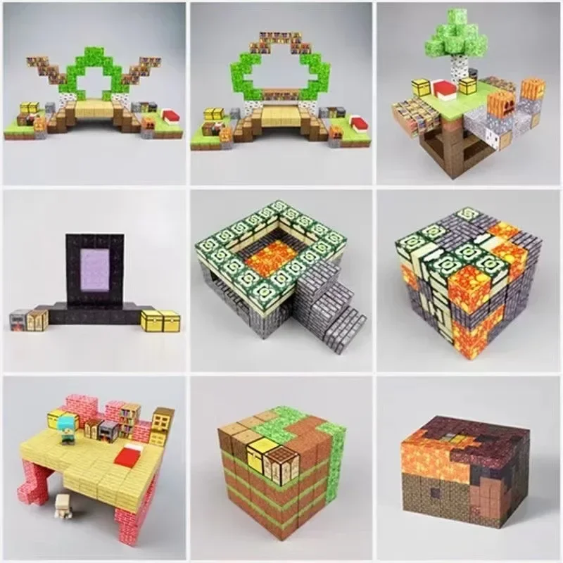 10/50/100PCS Minecraftinglys Magnet Model Cartoon Mini Magnetic Cube Educational Toys for Children Boys Girls Toy Festival Gifts