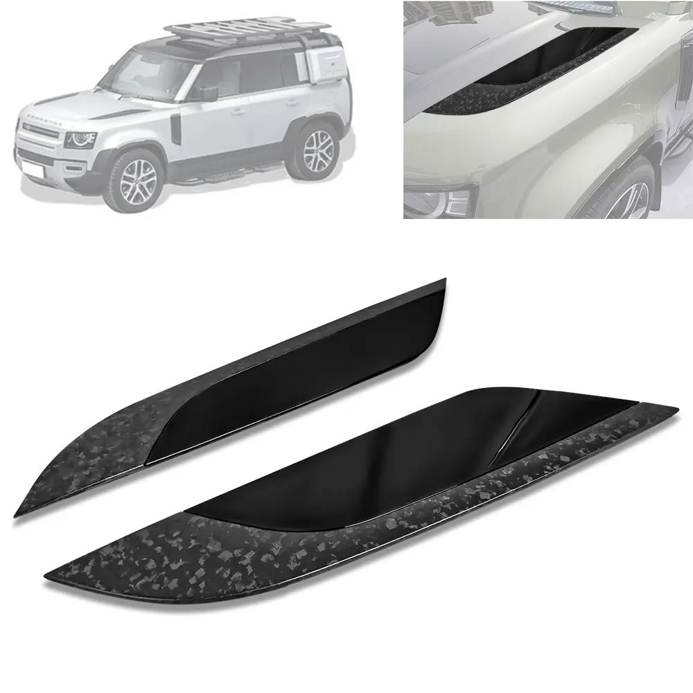 

New Design Carbon Fibre Bonnet Two Sides Trim Panel Hood Vent Covers for Land Rover Defender 110 90 2023 2024