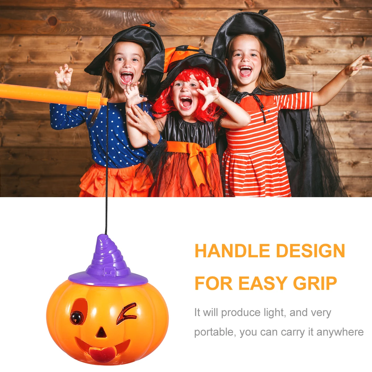 

1Pc LED Pumpkin Lantern Halloween Glowing Portable Cartoon Lantern Portable Halloween Light for Party Decoration