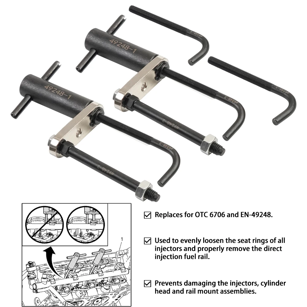 EN-49248 Fuel Injector Rail Assembly Remover Tool 6706 Or GM245 Fuel Injector Seals Tools EN-49245,EN-51105,For GM Engines