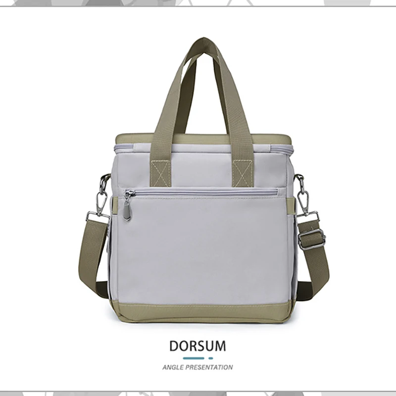 Large Thermal Lunch Bag for Women Men Leakproof Food Carrier Work Shoulder Lunch Bag Keeps Cold Heat Insulated Tote with Zipper