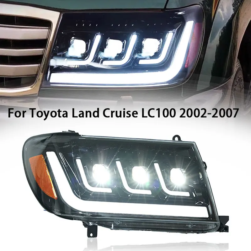 

Car Lights For Toyota Land Cruiser LC100 2002-2007 LED Headlight Headlights LC100 DRL Turn Signal High Beam Angel Eye Projector